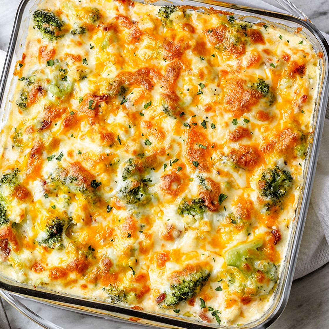 Cauliflower Broccoli Casserole with Bacon
