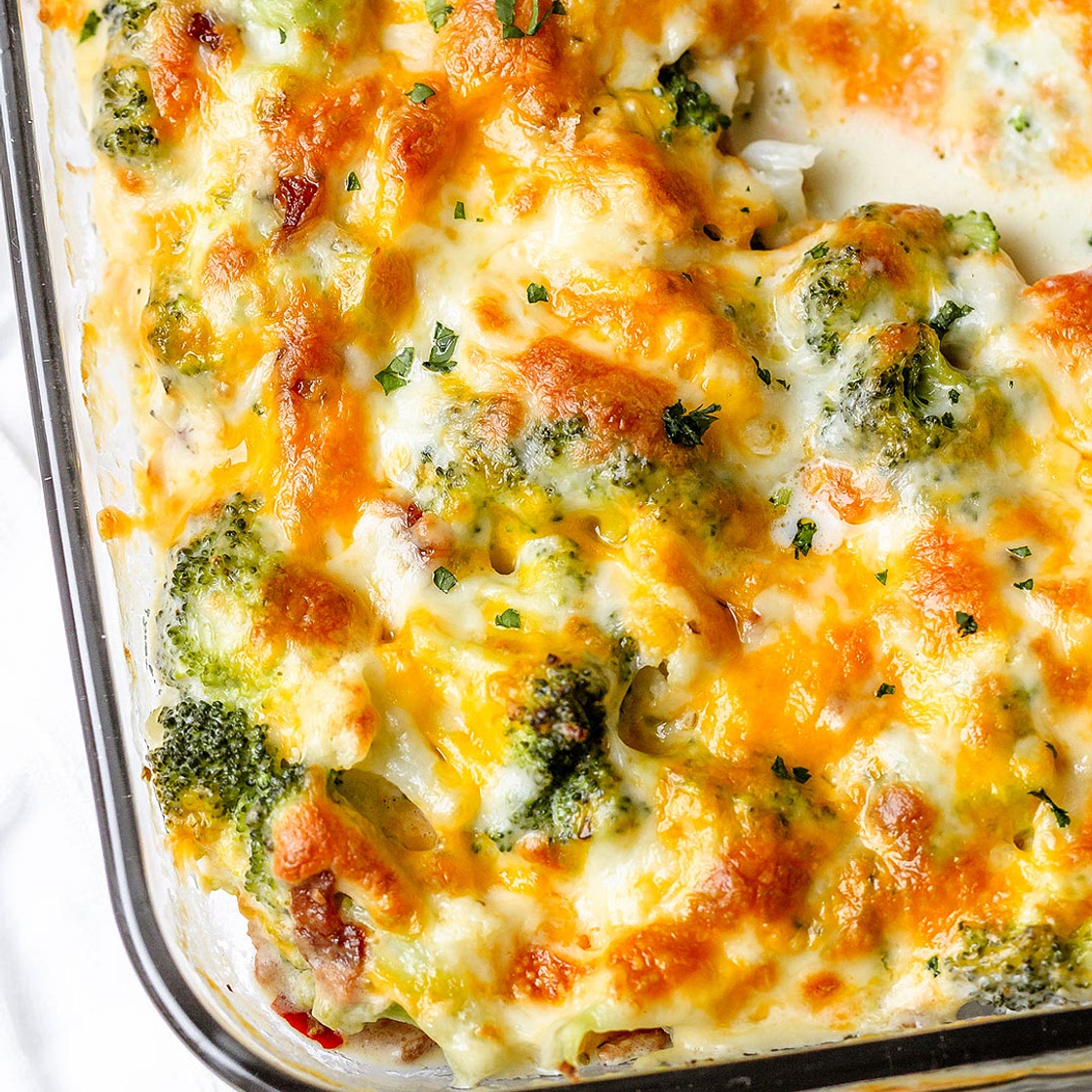 Cauliflower Broccoli Casserole with Bacon