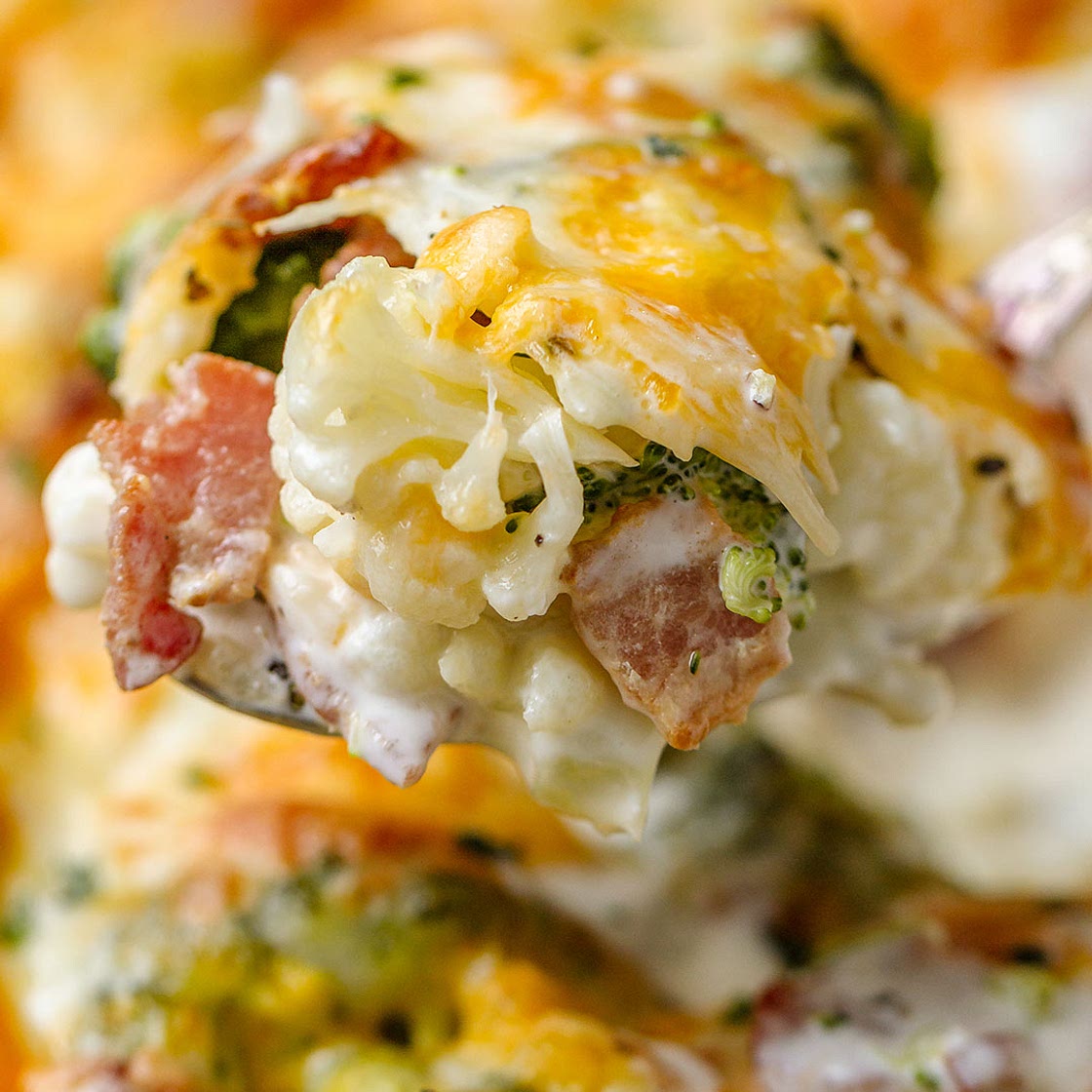 Cauliflower Broccoli Casserole with Bacon