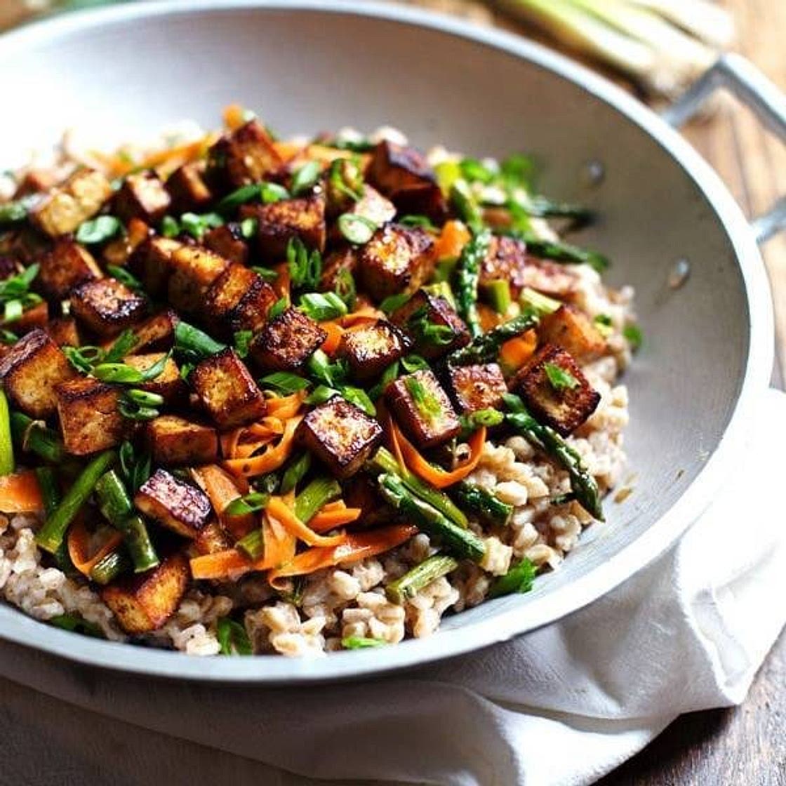 Honey Ginger Tofu and Veggie Stir Fry