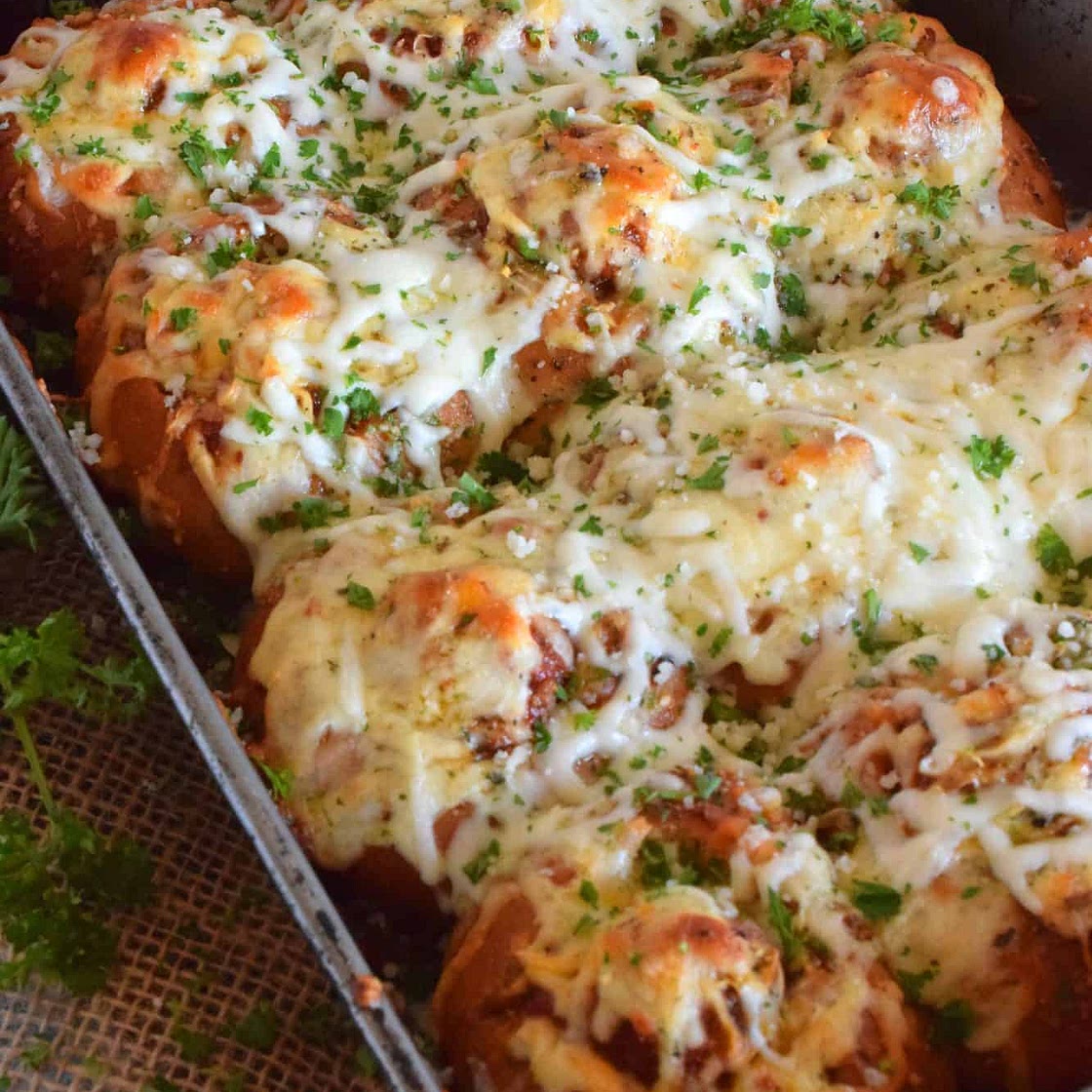 Garlic Bread Meatball Bombs