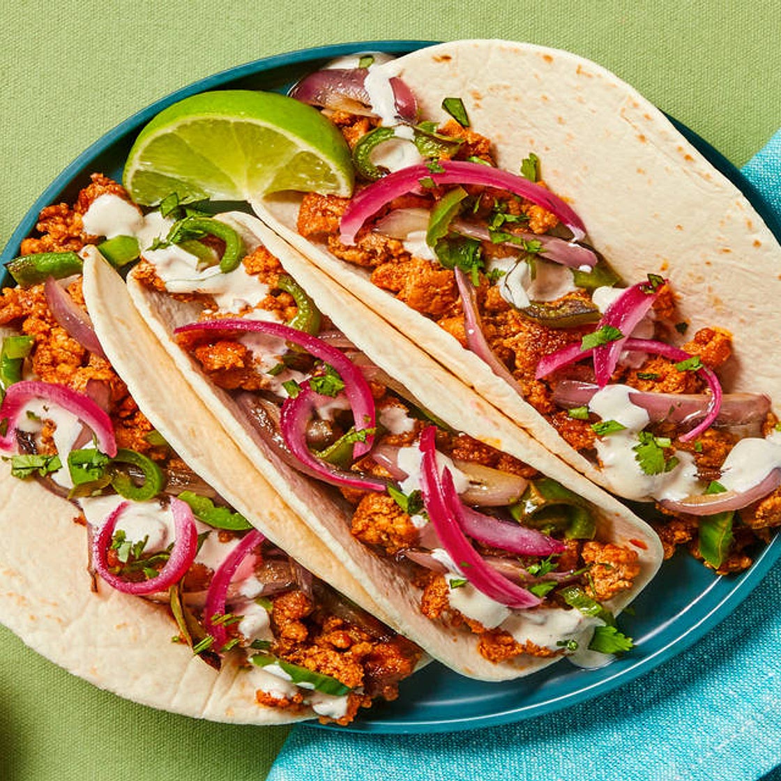 Citrus Pork Tacos with Pickled Onion & Southwest Crema