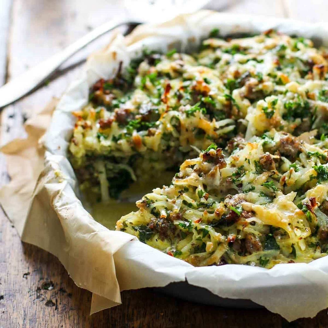 Six Ingredient Sausage Potato Pie