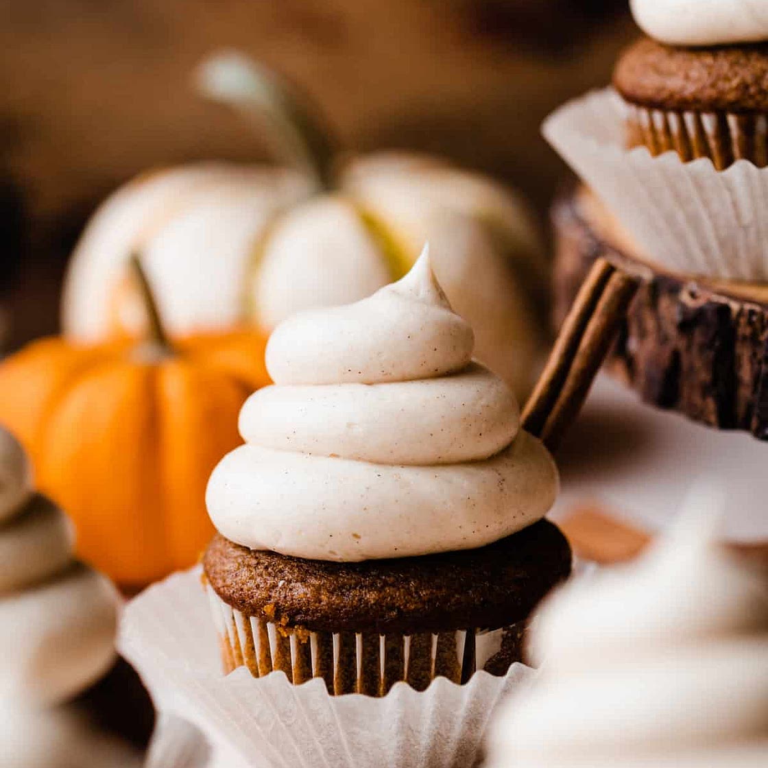 Pumpkin Cupcakes with Brown Butter Cream Cheese Frosting