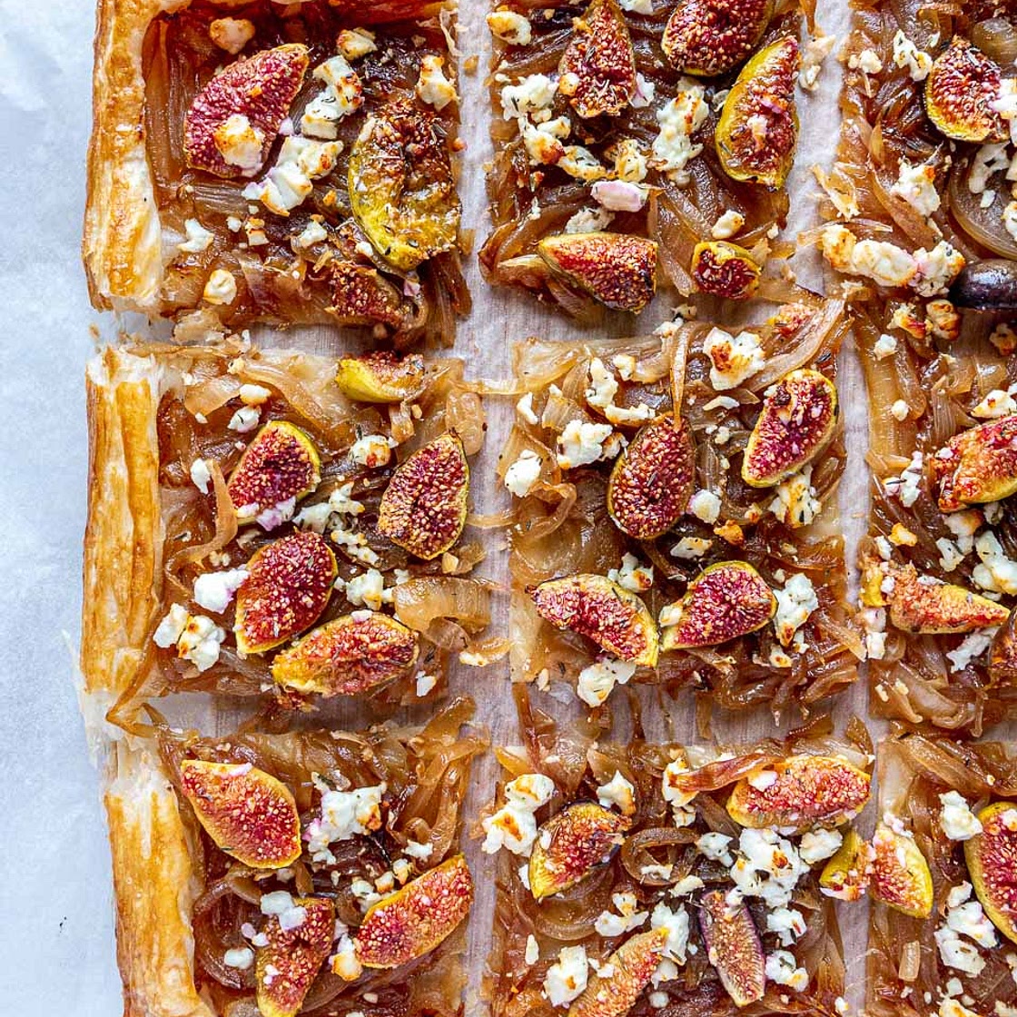 Caramelised Onion Tart with Figs and Feta