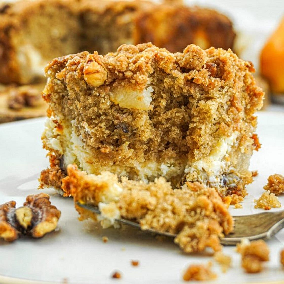 Pear and Walnut Cream Cheese Coffee Cake