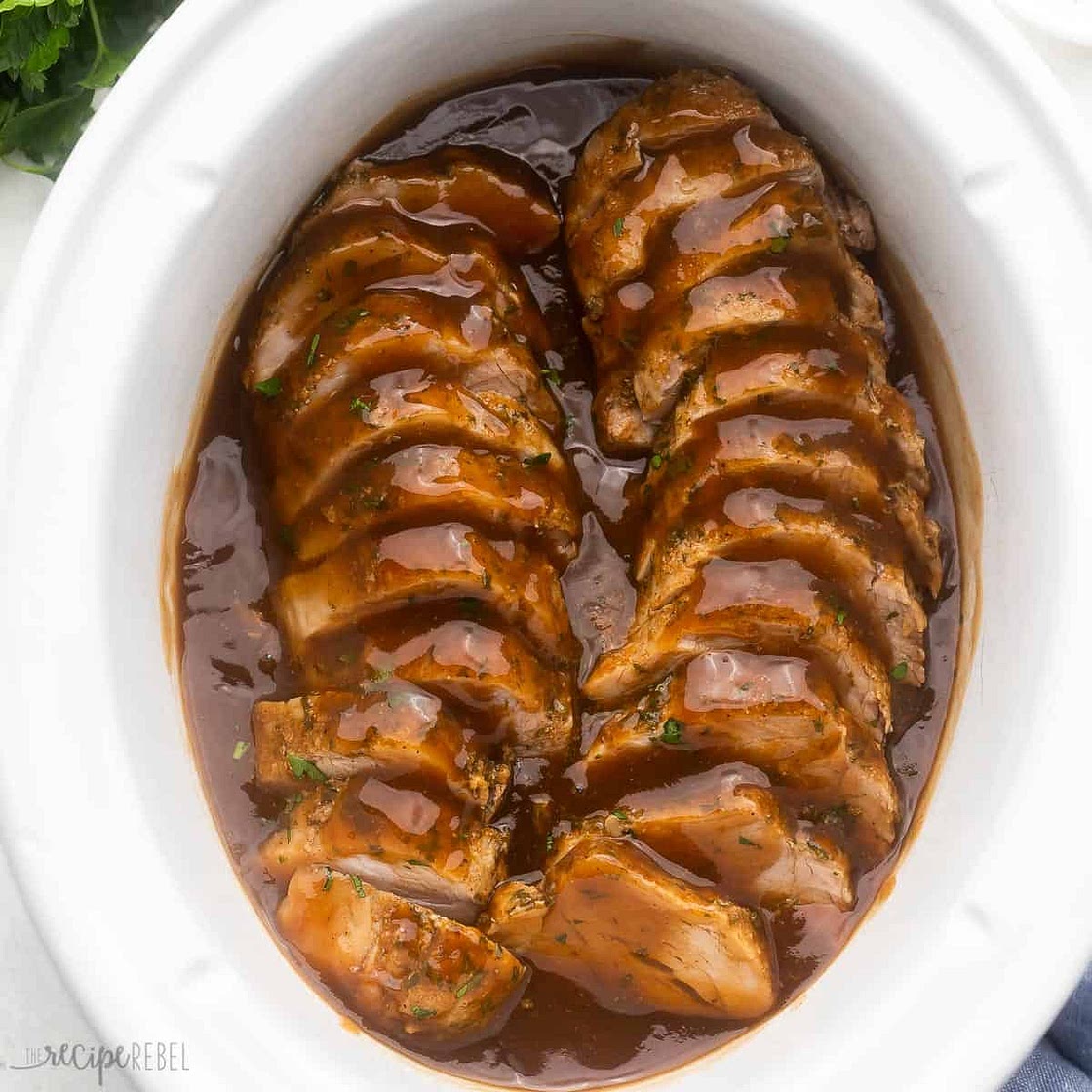 Glazed Slow Cooker Pork Tenderloin recipe
