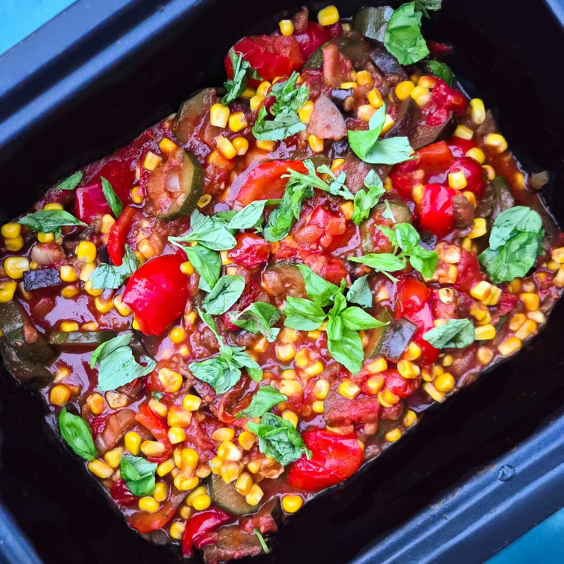 Easy Slow Cooker Ratatouille with Corn (optional)