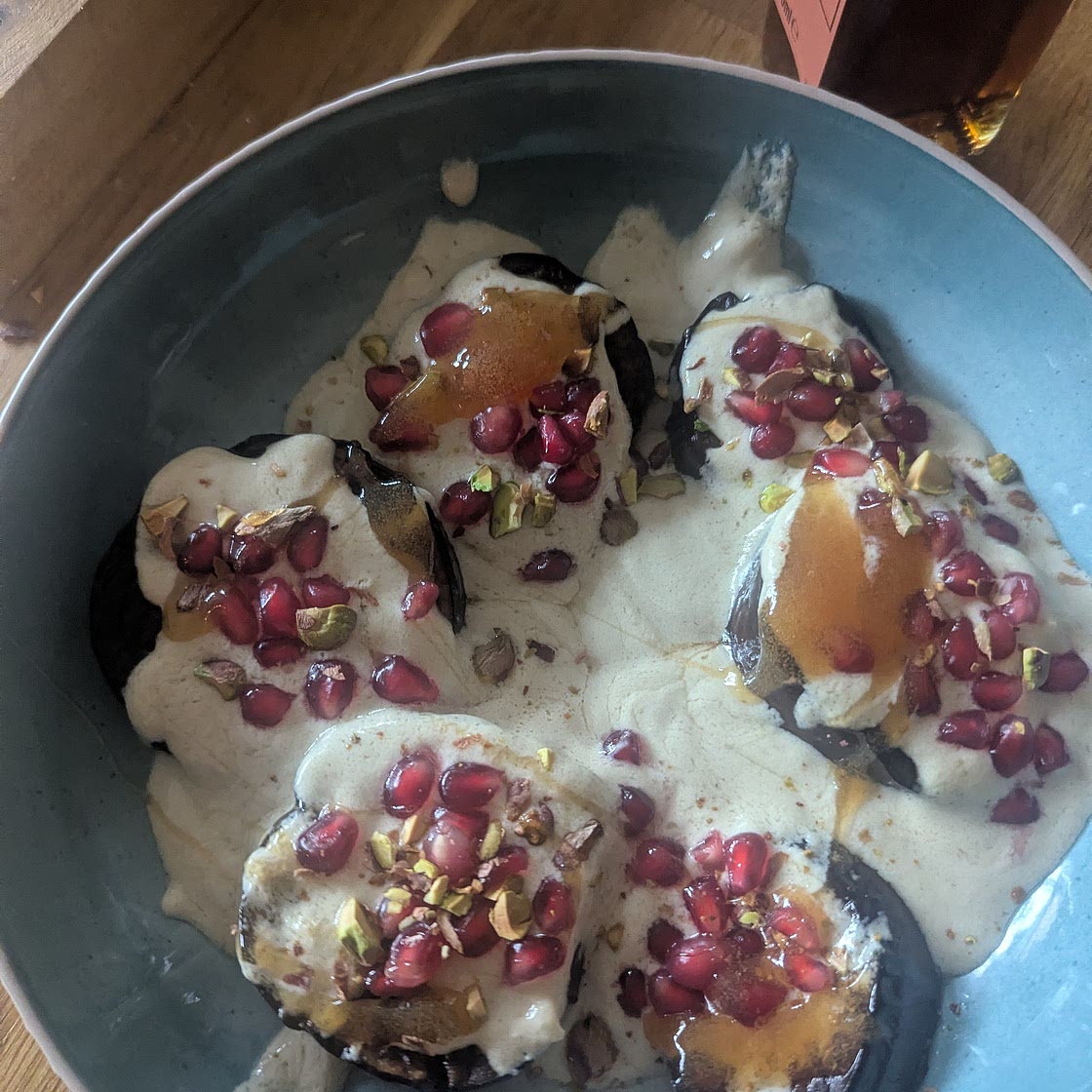 Tahini and pomegranate Aubergine