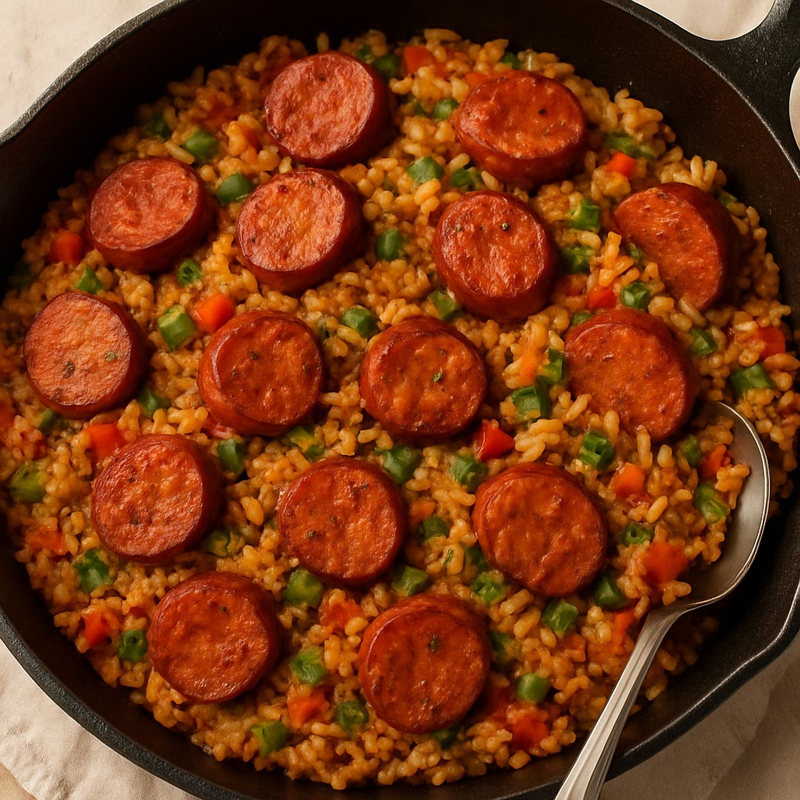 Cajun Sausage and Rice Skillet