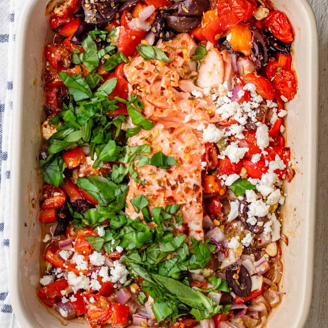 Baked Feta Salmon Recipe