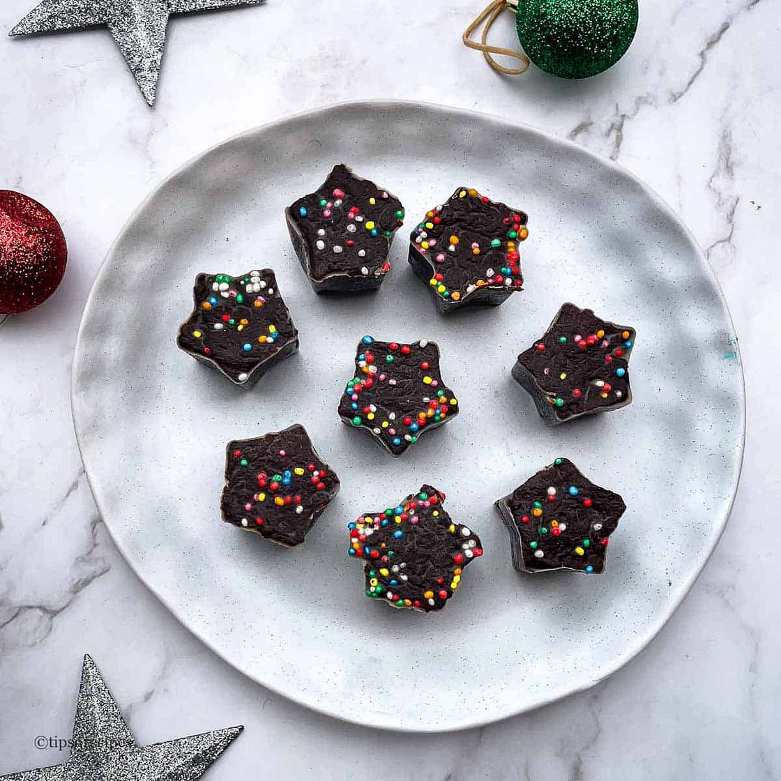 Chocolate Fudge Stars -3-Ingredient No‑Bake Treat