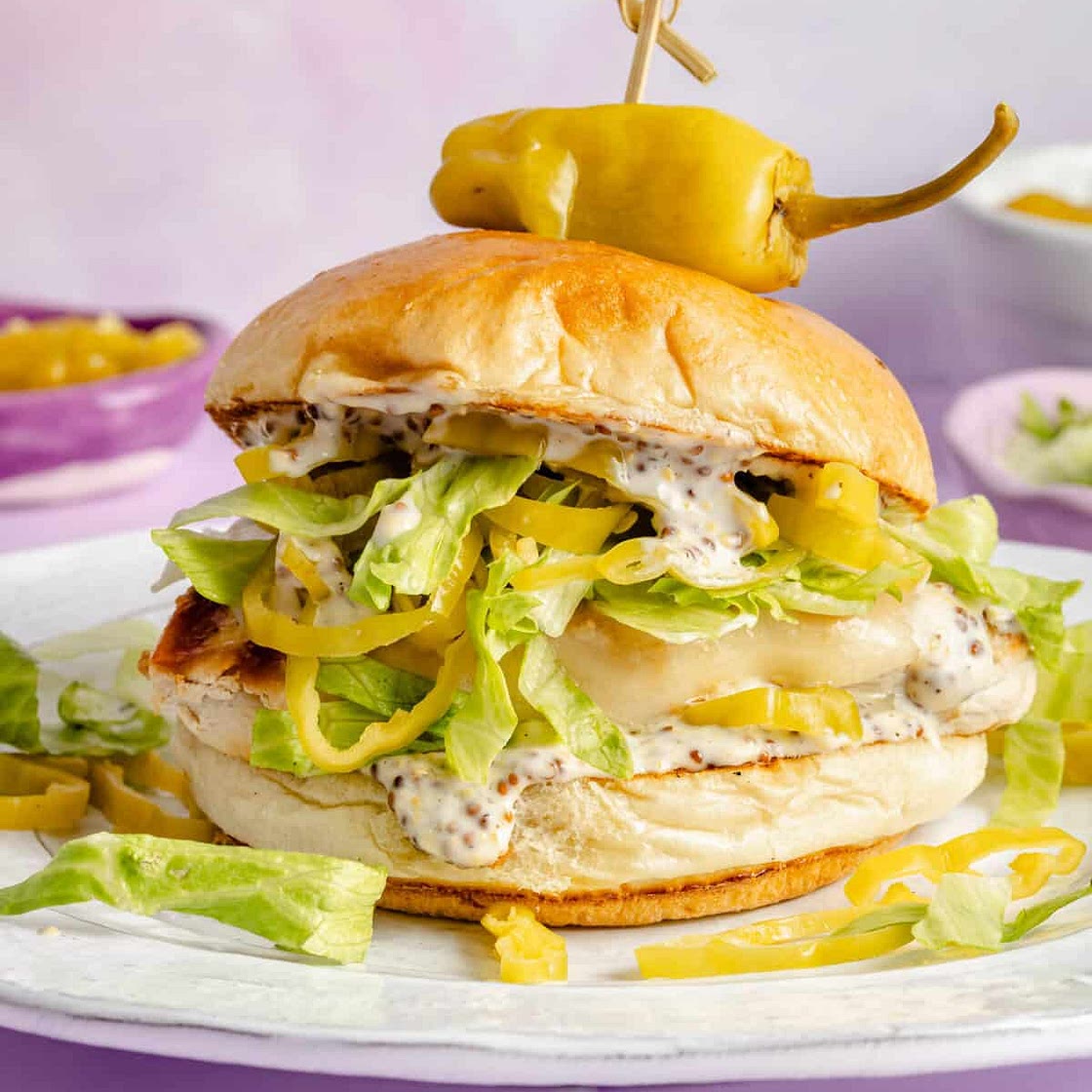 Pepperoncini Grilled Chicken Sandwiches