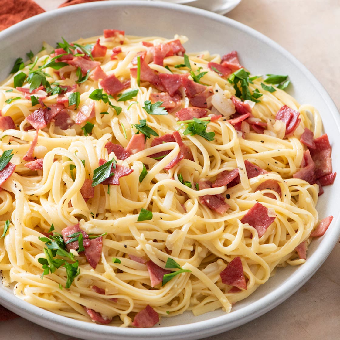 Lightened Up Spaghetti Carbonara