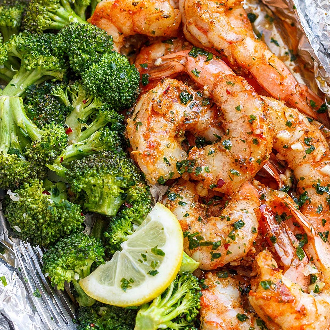 Shrimp and Broccoli Foil Packs