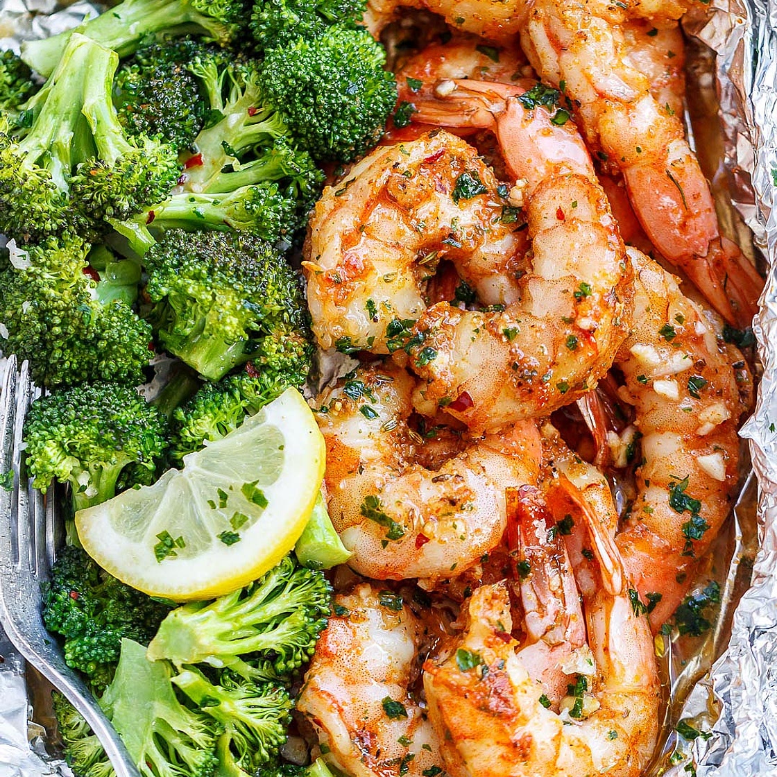 Shrimp and Broccoli Foil Packs