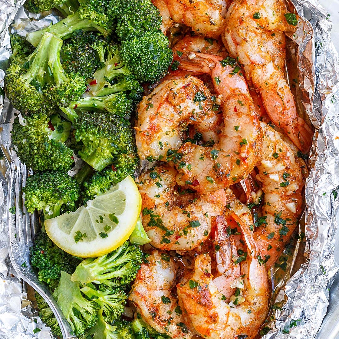 Shrimp and Broccoli Foil Packs