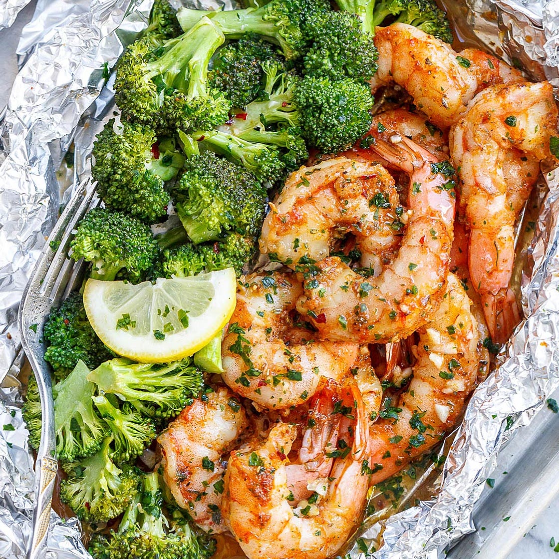 Shrimp and Broccoli Foil Packs
