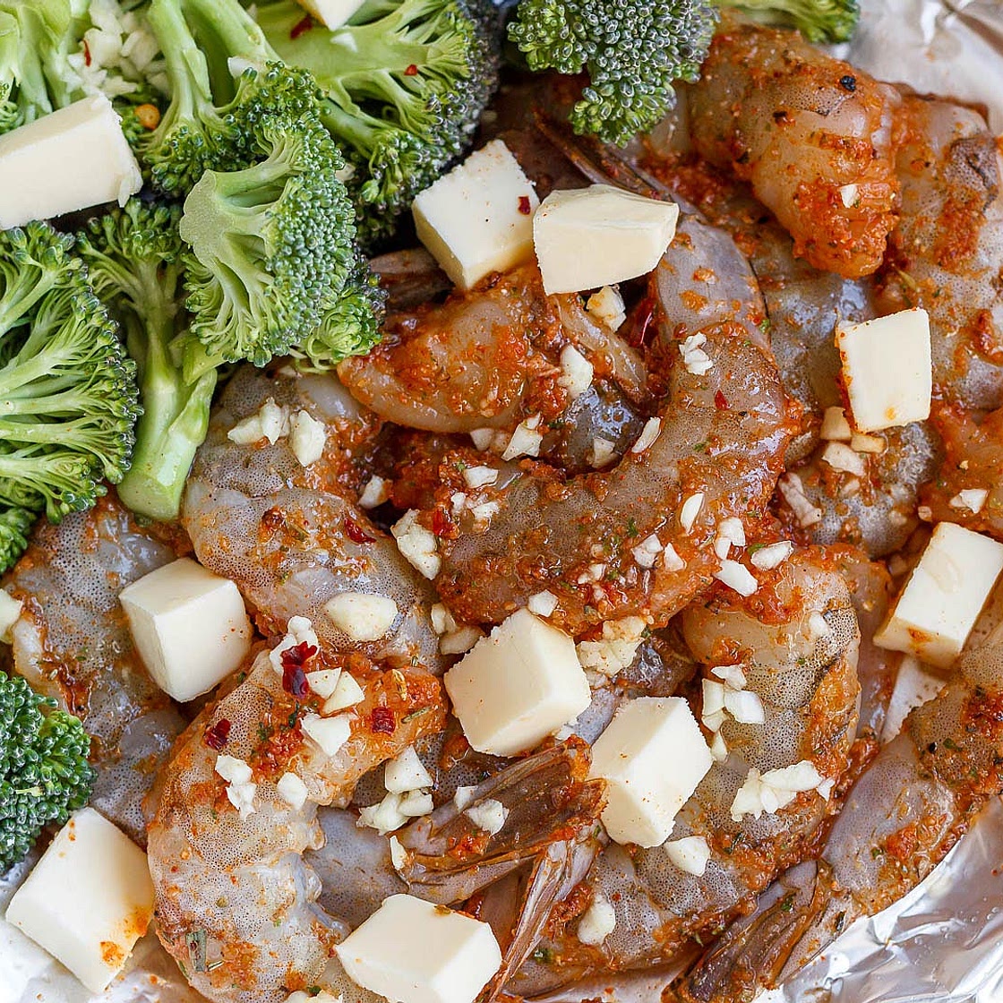 Shrimp and Broccoli Foil Packs