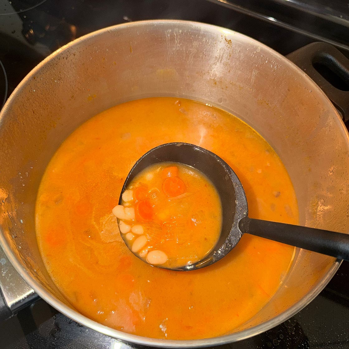 Bean and Bacon Soup (canned or dry beans!)