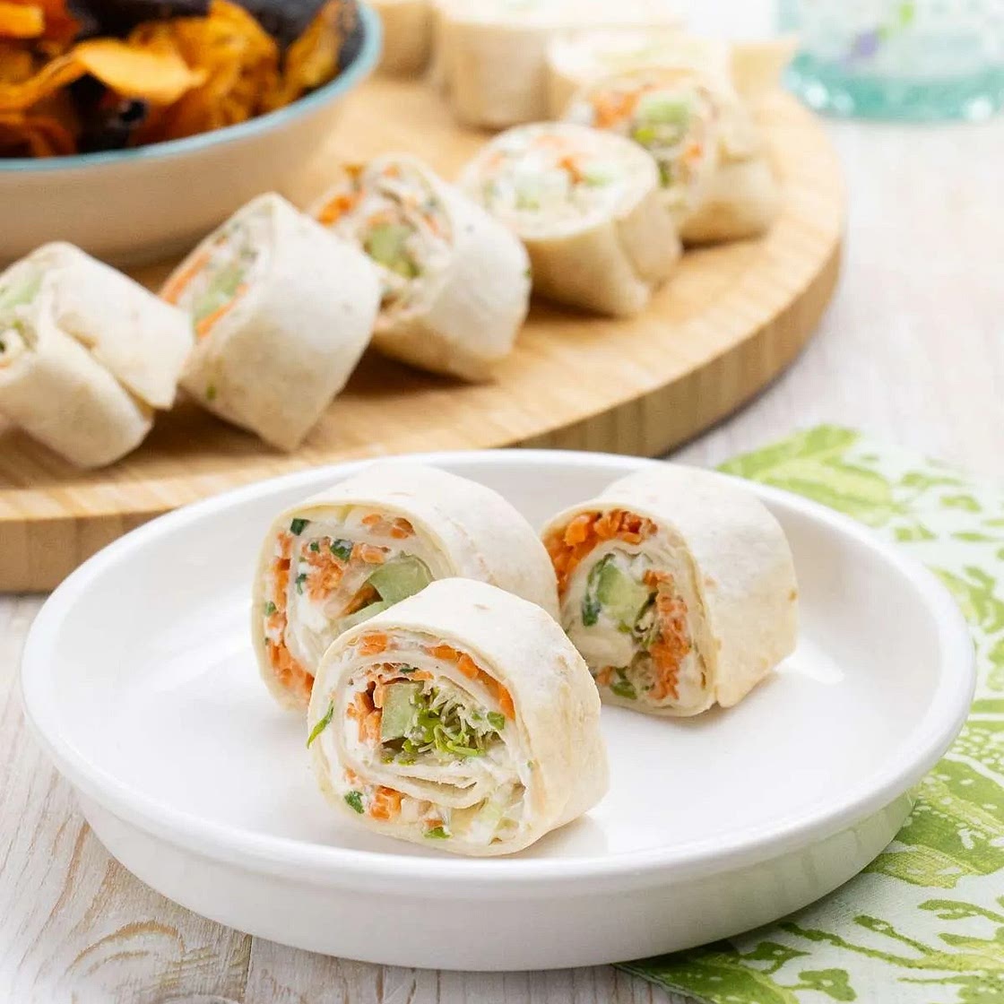 Pickled Veggies and Cream Cheese Roll Ups