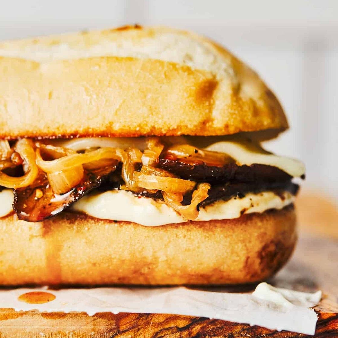 Portobello French Dip with Horseradish Aioli