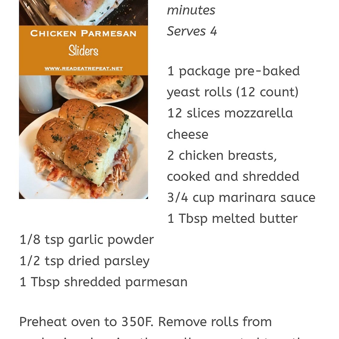 Chicken Parmesan Sliders