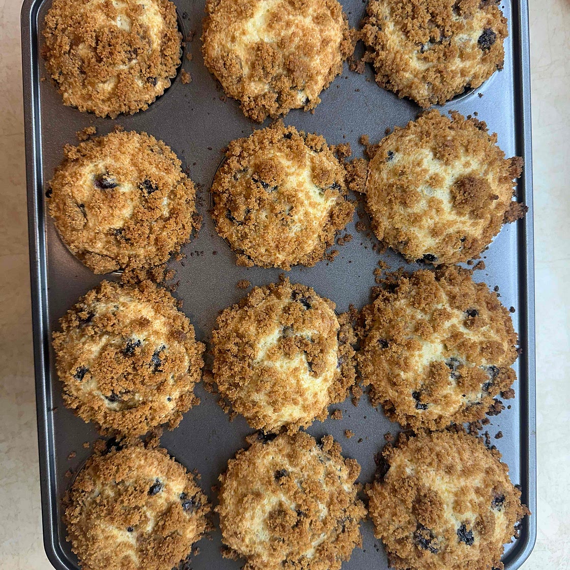 Sour Cream Blueberry Muffins