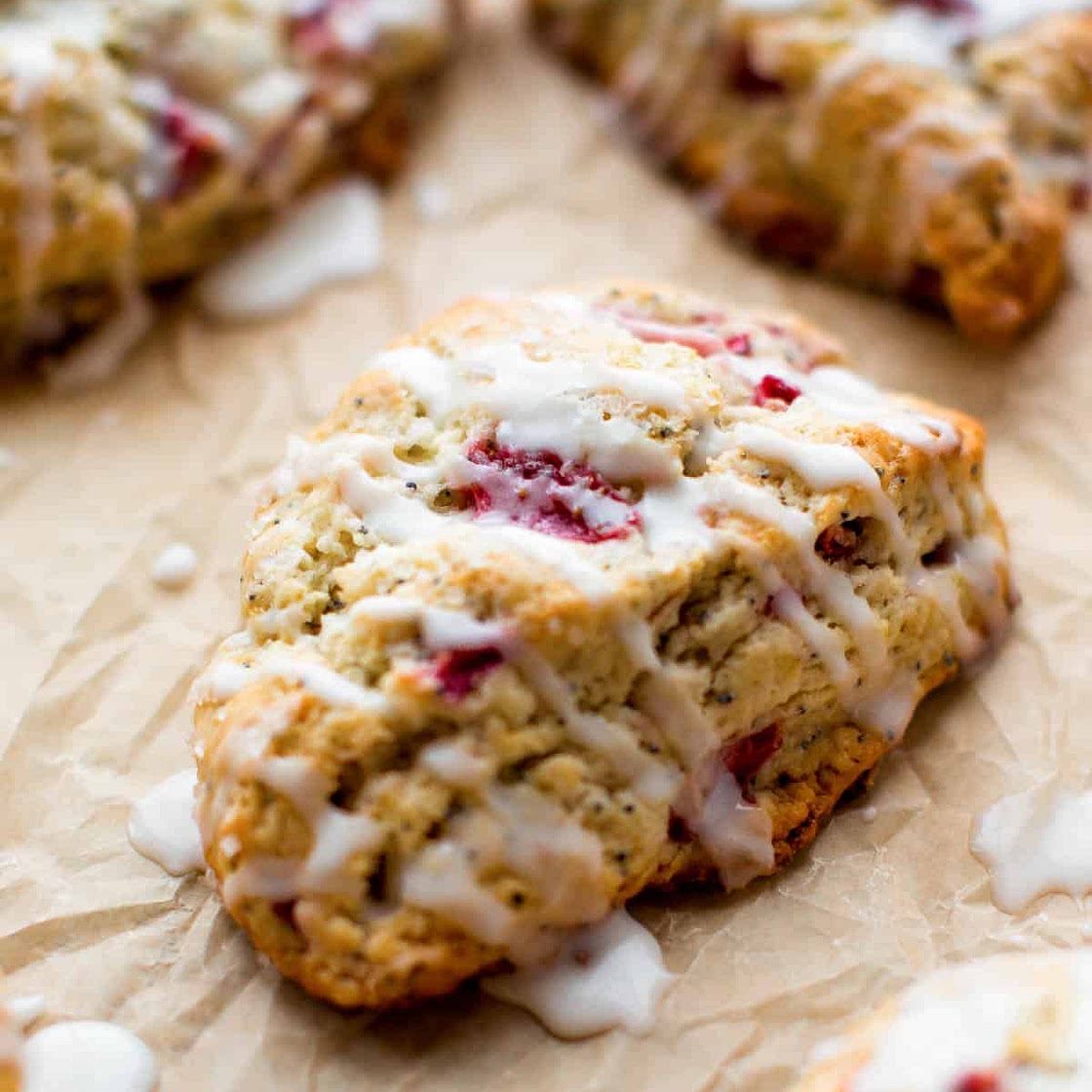 Strawberry Lemon Poppy Seed Scones