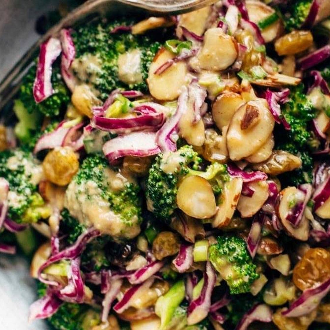 Broccoli Salad with Creamy Almond Dressing