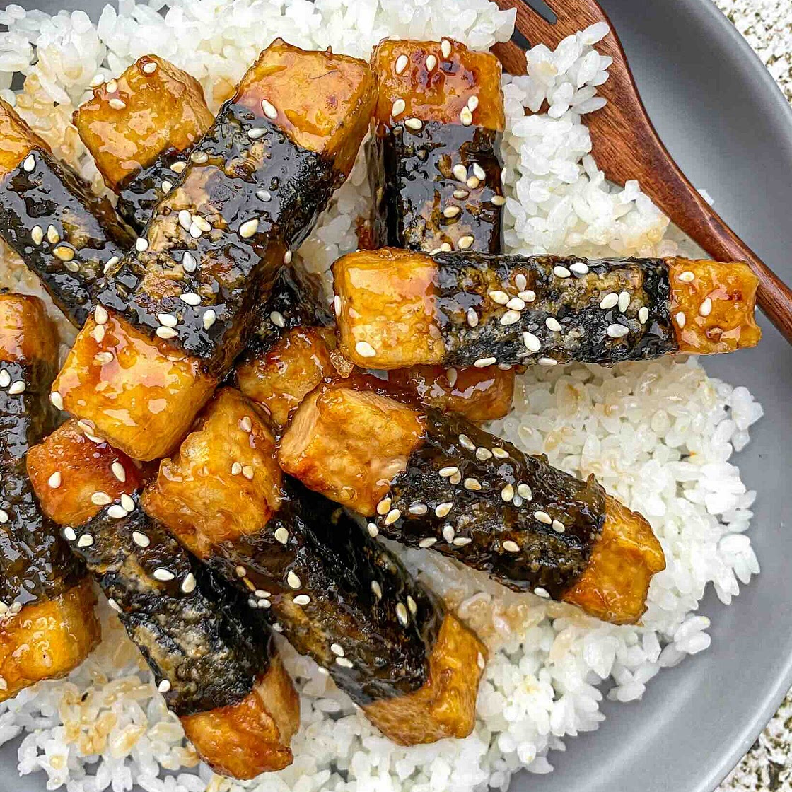 Teriyaki Tofu With Nori Seaweed