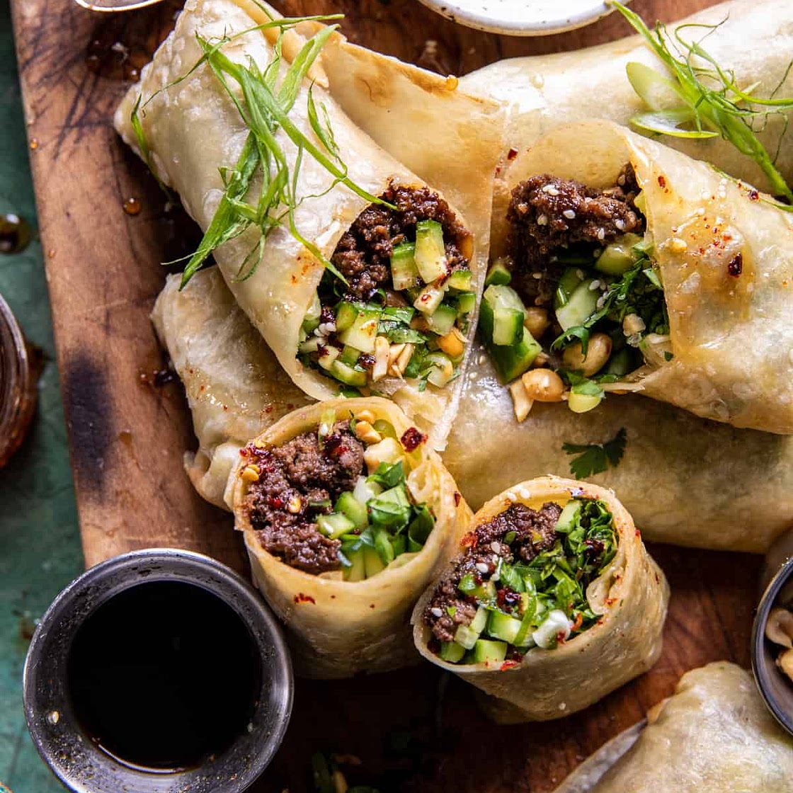 20 Minute Thai Basil Beef Rolls