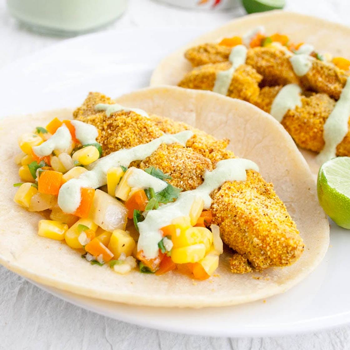 Cornmeal Baked Avocado Tacos