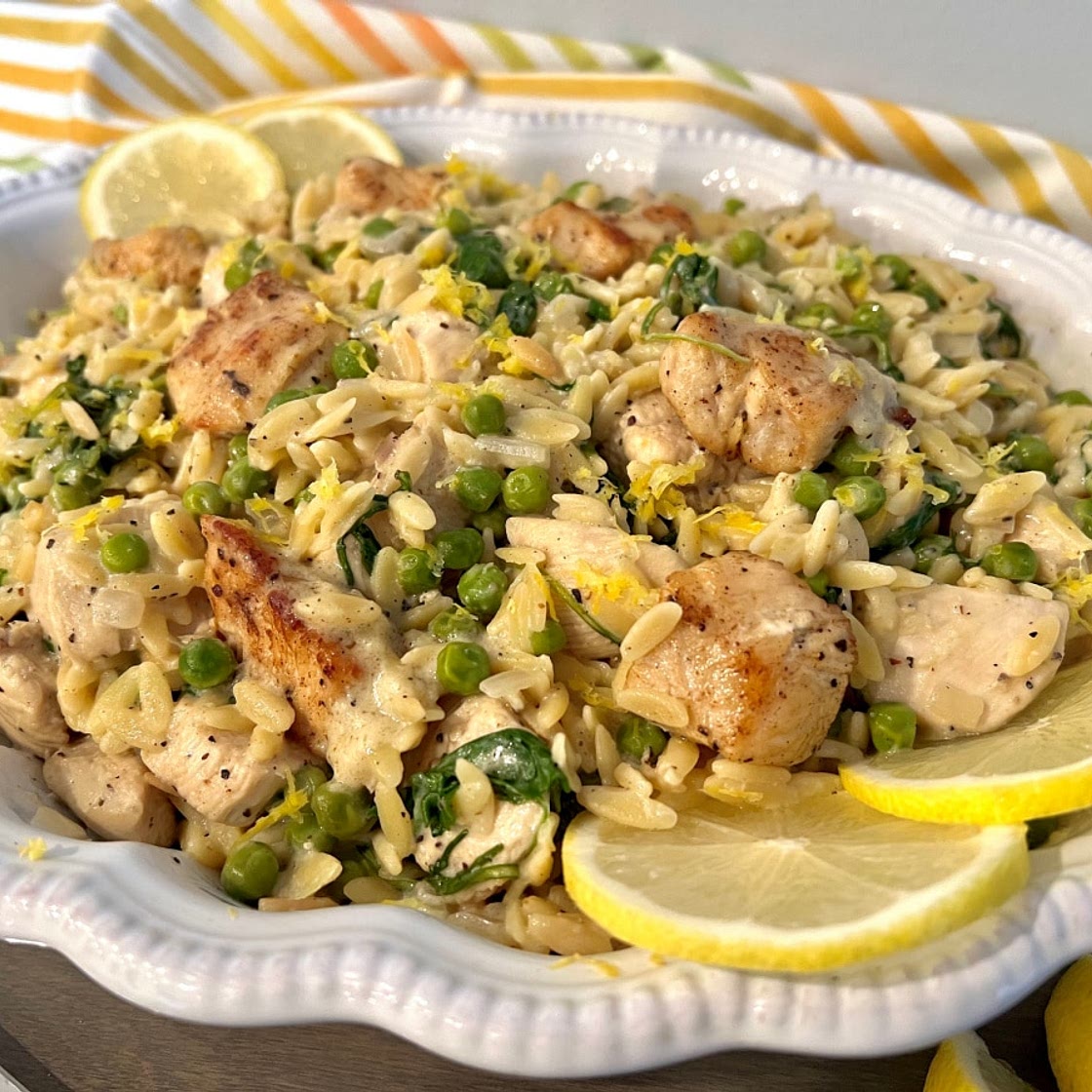 Creamy Lemon Chicken Orzo Pasta Recipe