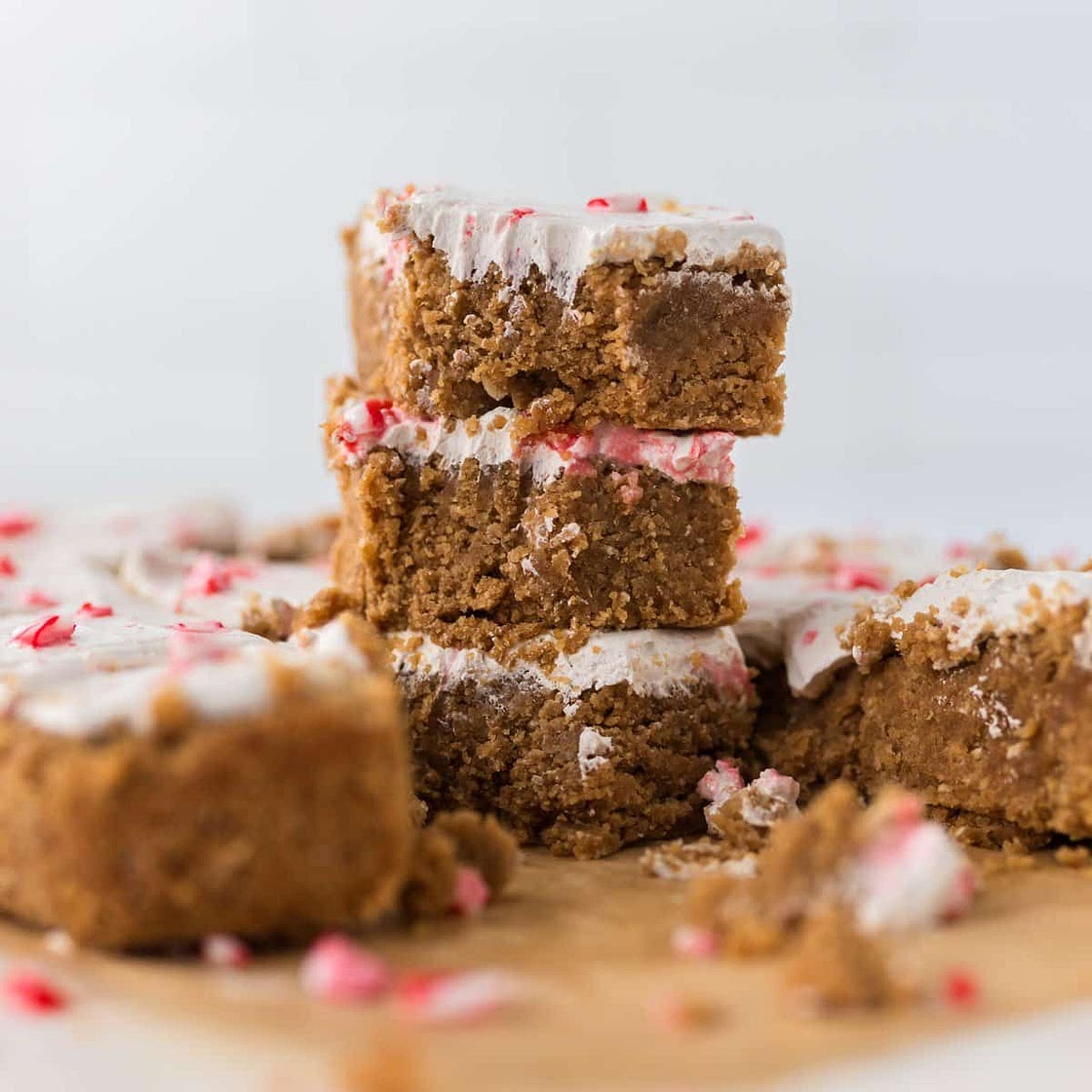 Healthy Peppermint Sugar Cookie Bars (Refined Sugar Free, Gluten Free, High Protein)