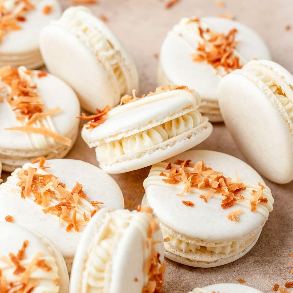 Toasted Coconut Macarons