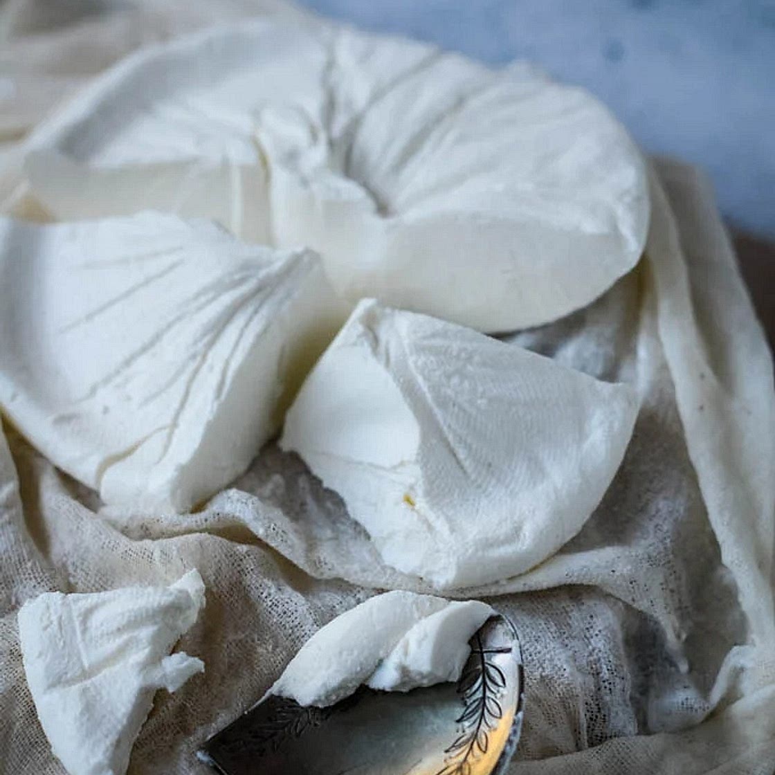 Labneh (Sweet and Savory) topped with baked grapes and pistachios