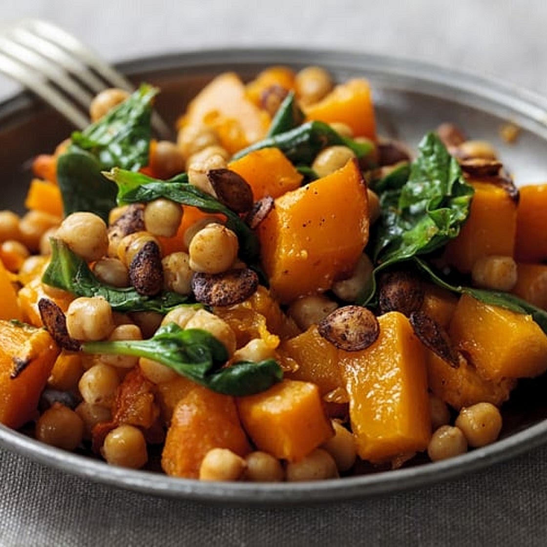 Chickpea and butternut squash salad