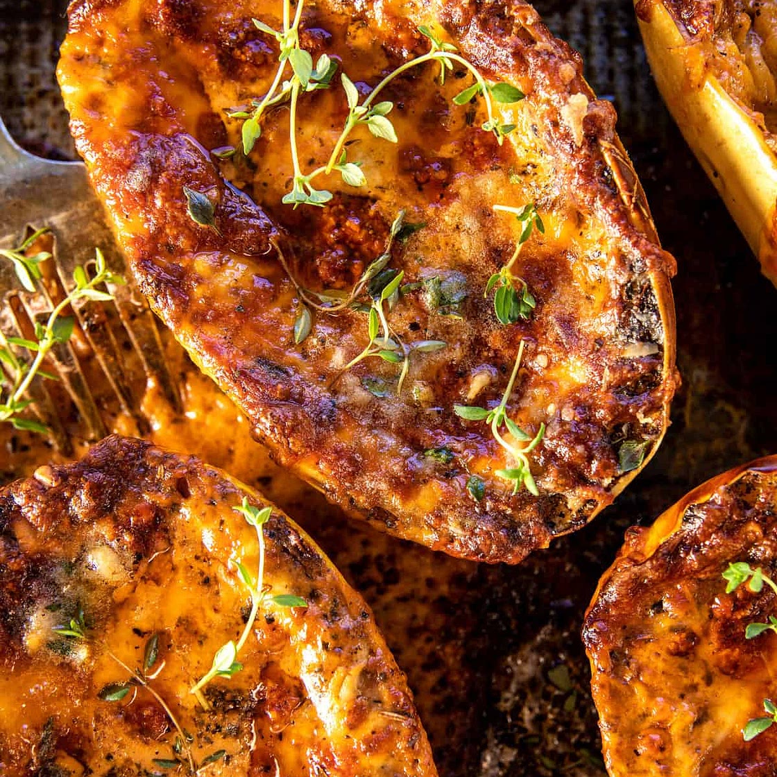 Roasted Garlic Alla Vodka Stuffed Spaghetti Squash