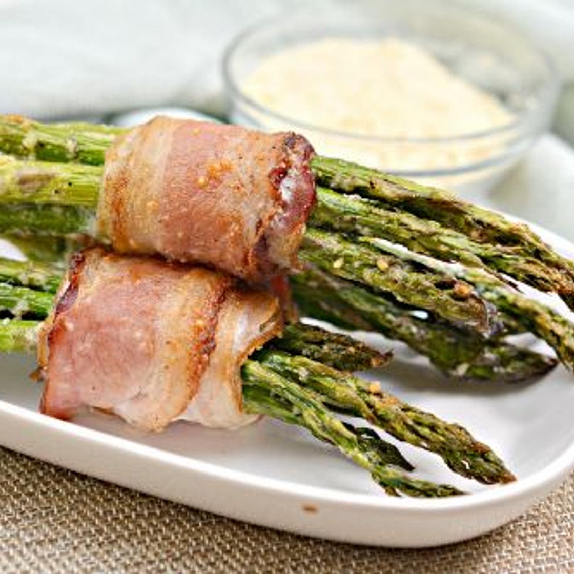 Keto Bacon-Wrapped Parmesan Asparagus Bundles