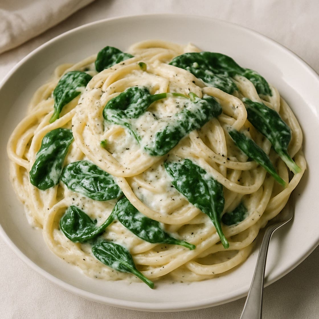 Pasta with Boursin Cheese and Spinach