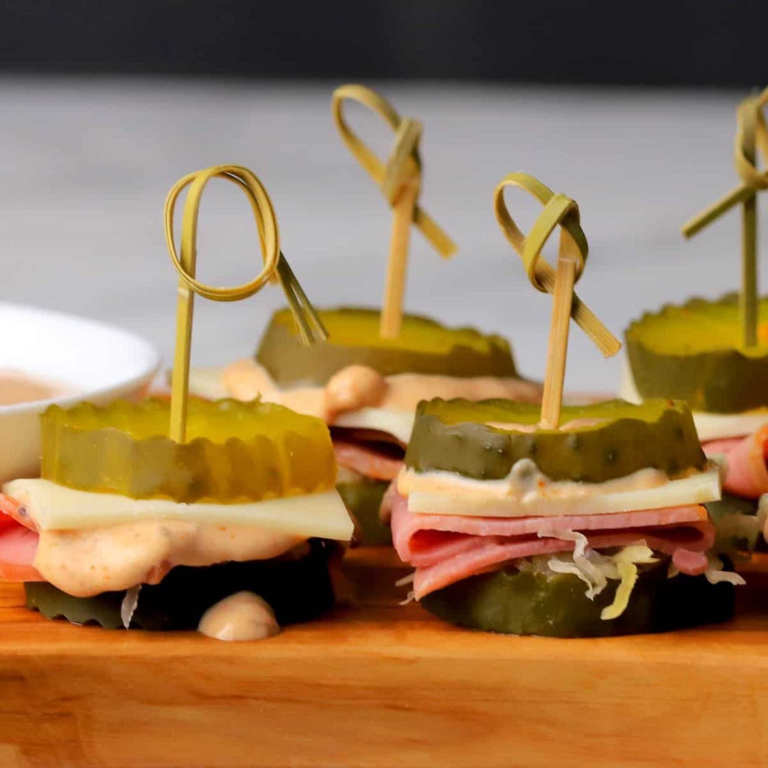 Low Carb Reuben Pickle Bites