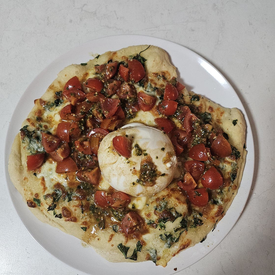Marinated Tomato + Burrata Pizza