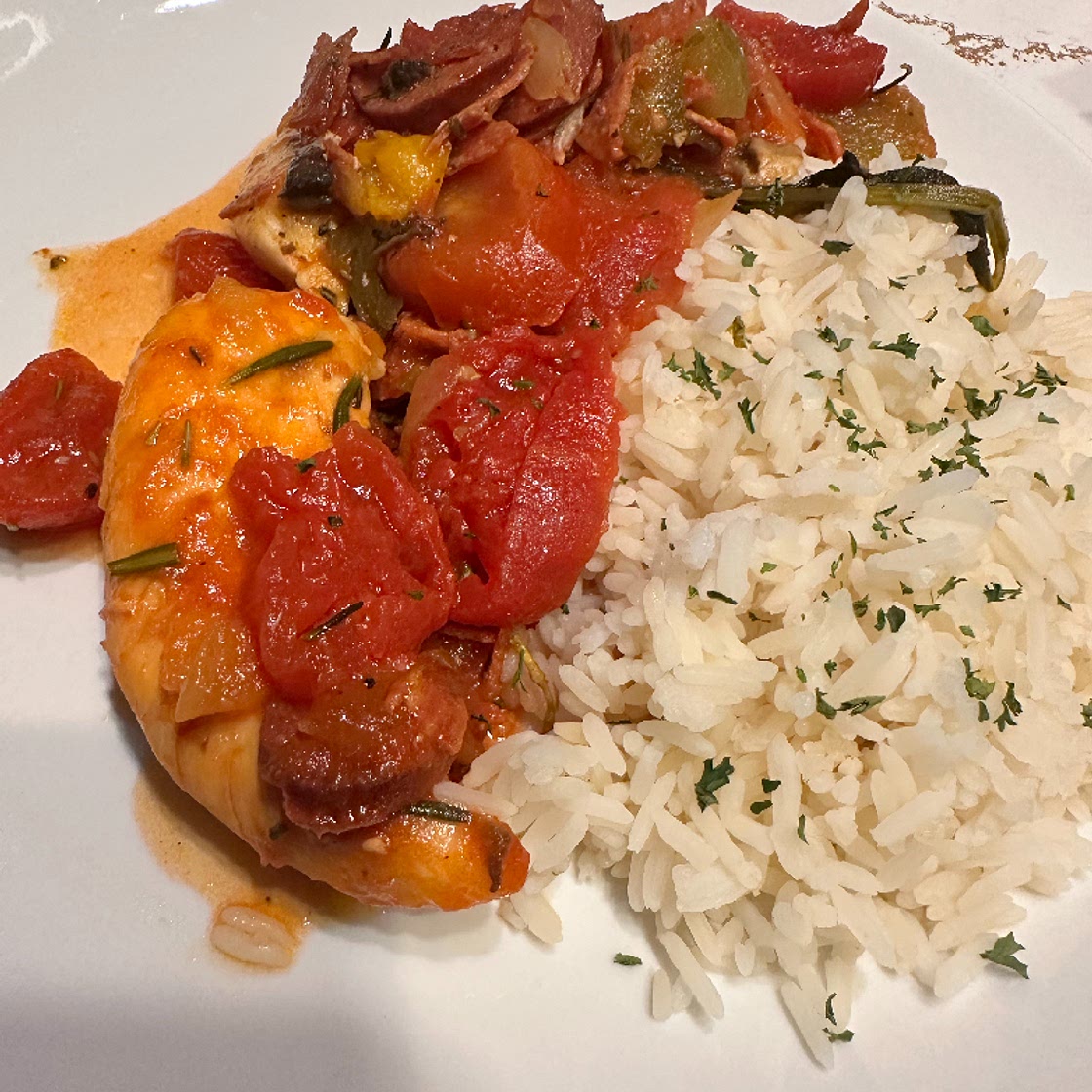 Lighter chicken cacciatore