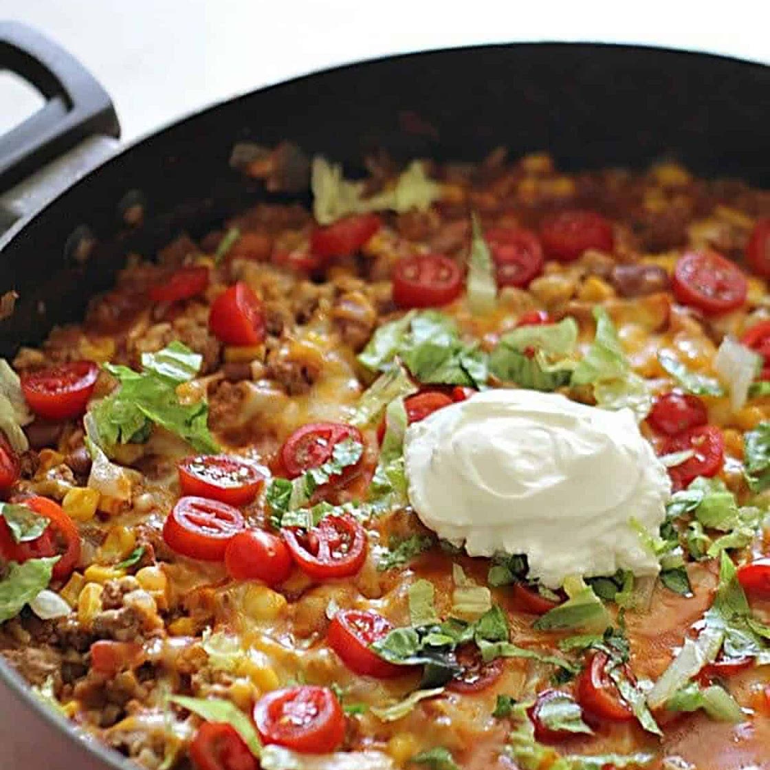 Tex-Mex Ground Turkey and Rice Skillet