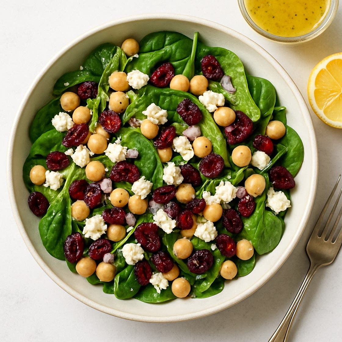 Feta & Cranberry Chickpea Salad with a Maple Vinaigrette