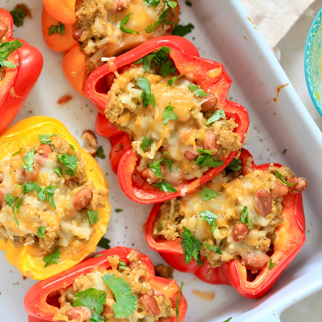 30-Minute Mexican Stuffed Peppers (with Ground Chicken!)