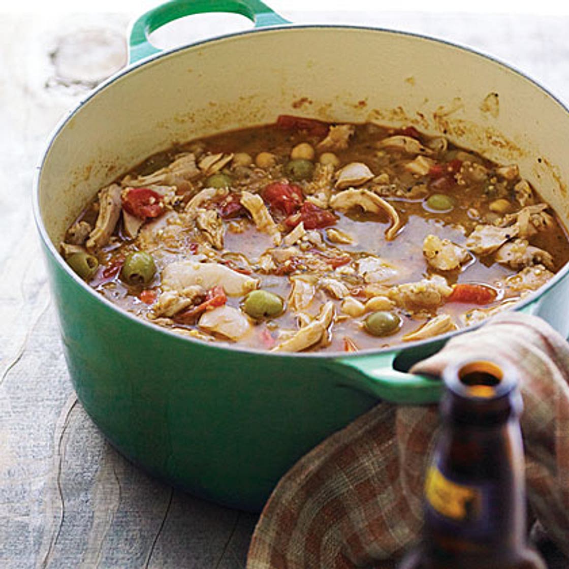 Chicken, Quinoa, and Green-Olive Stew