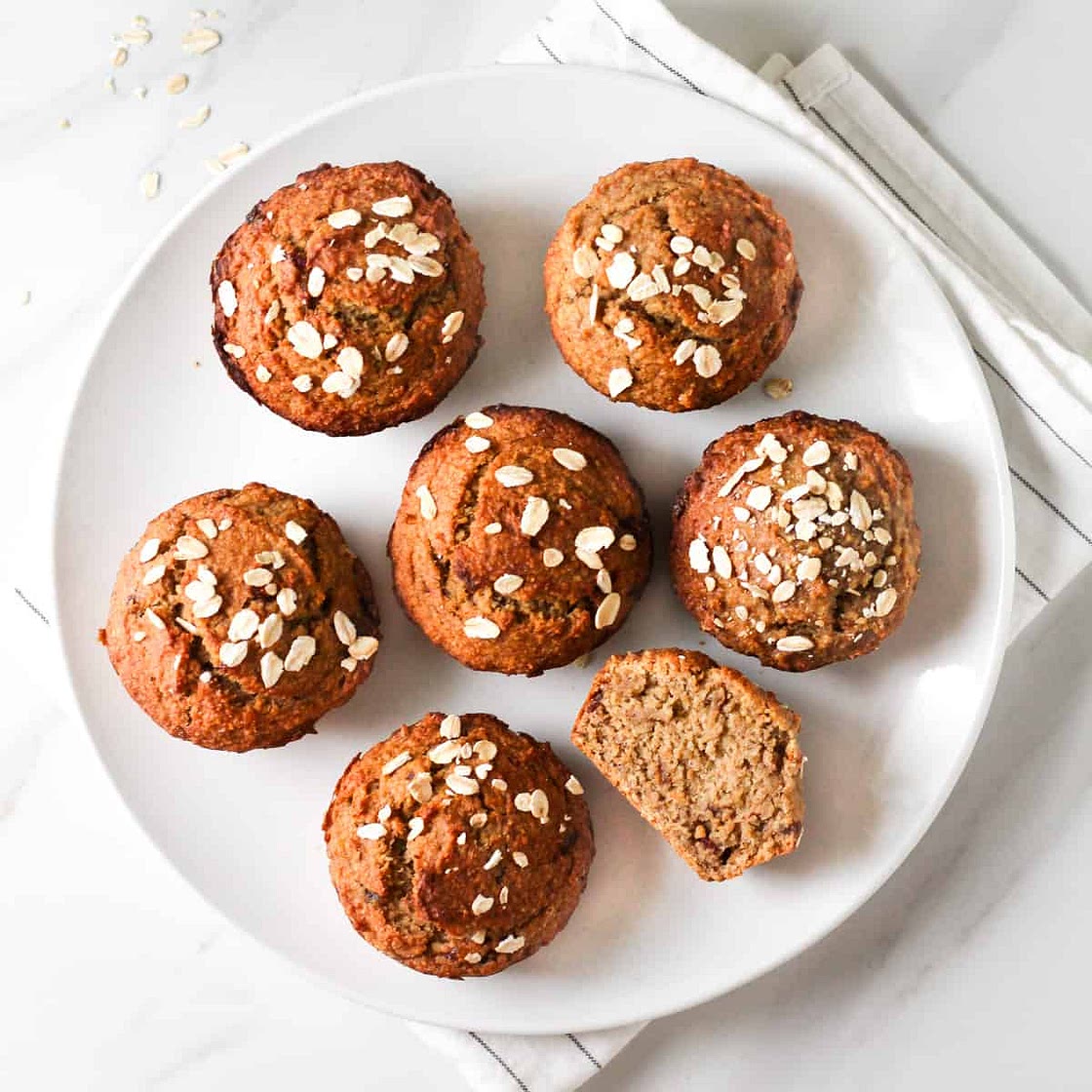 Vegan Banana Date Oatmeal Muffins