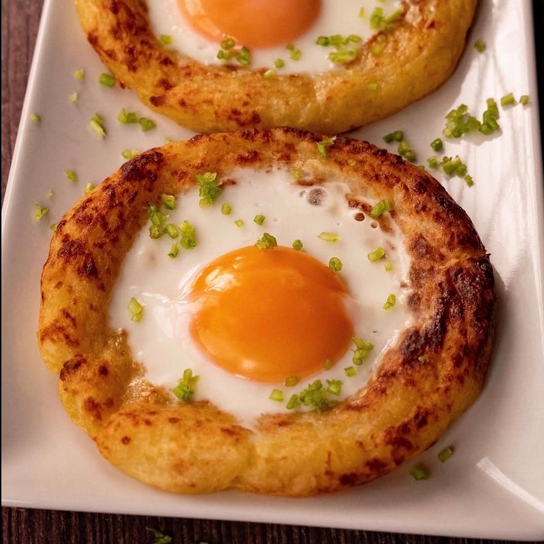 Potato, parmesan & egg nests in air fryer